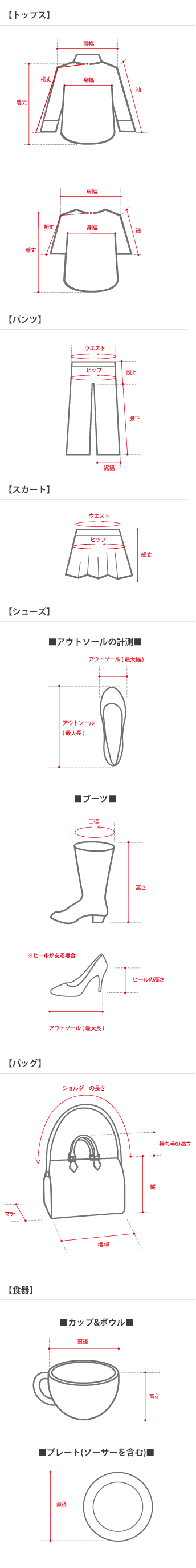 スマホ採寸表