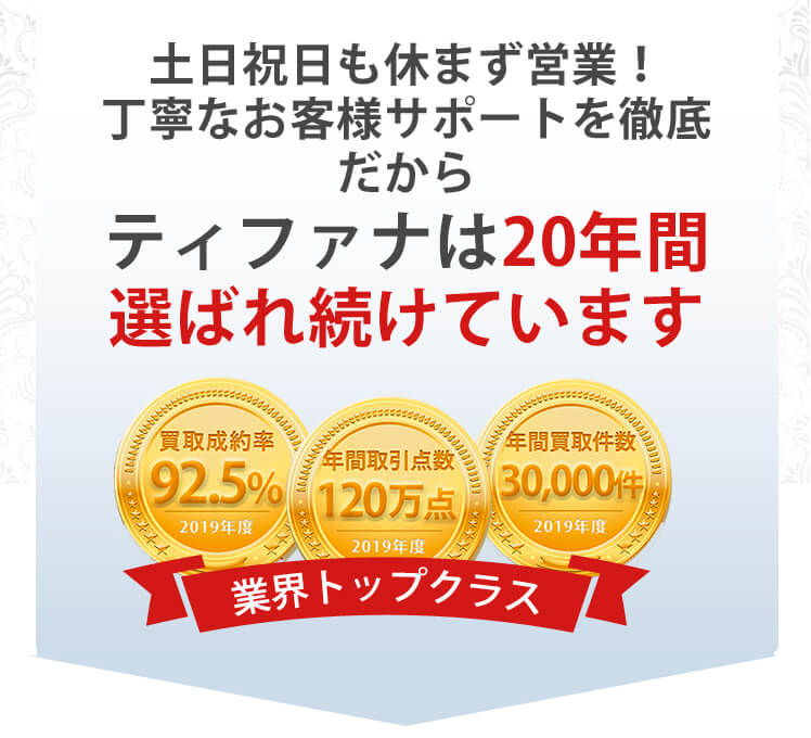 土日祝日も休まず営業！丁寧なお客様サポートを徹底 だからティファナは20年間選ばれ続けています